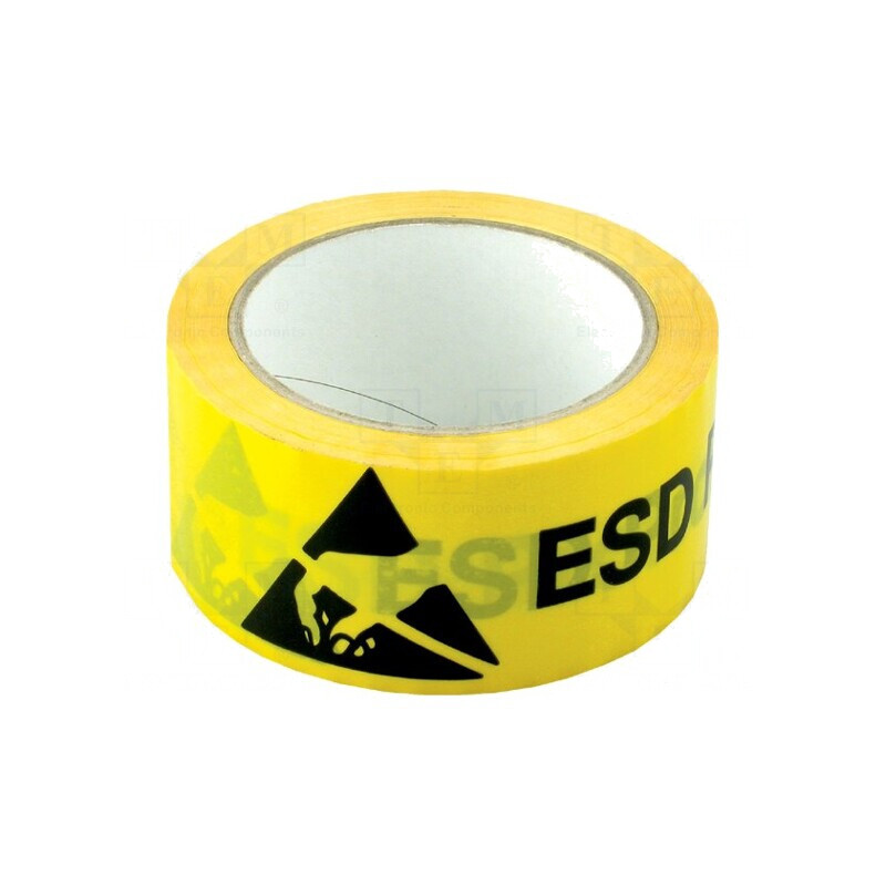 Bandă de avertizare ESD PVC 33m x 50mm