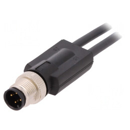 Cablu de conectare M12 4 pini 2m 250VAC 4A PUR | Electronic-mag.ro | Componente Electronice