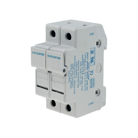 Clemă siguranțe cilindrice 10,3x38mm pentru șină DIN 30A | Electronic-mag.ro | Componente Electronice
