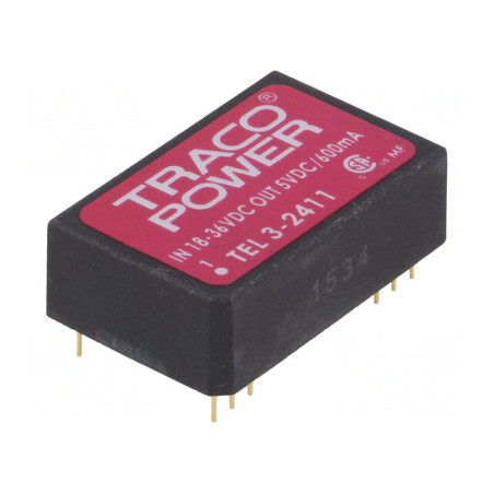 Convertor DC/DC 3W 18-36V la 5V 600mA TEL 3-2411 | Electronic-mag.ro | Componente Electronice