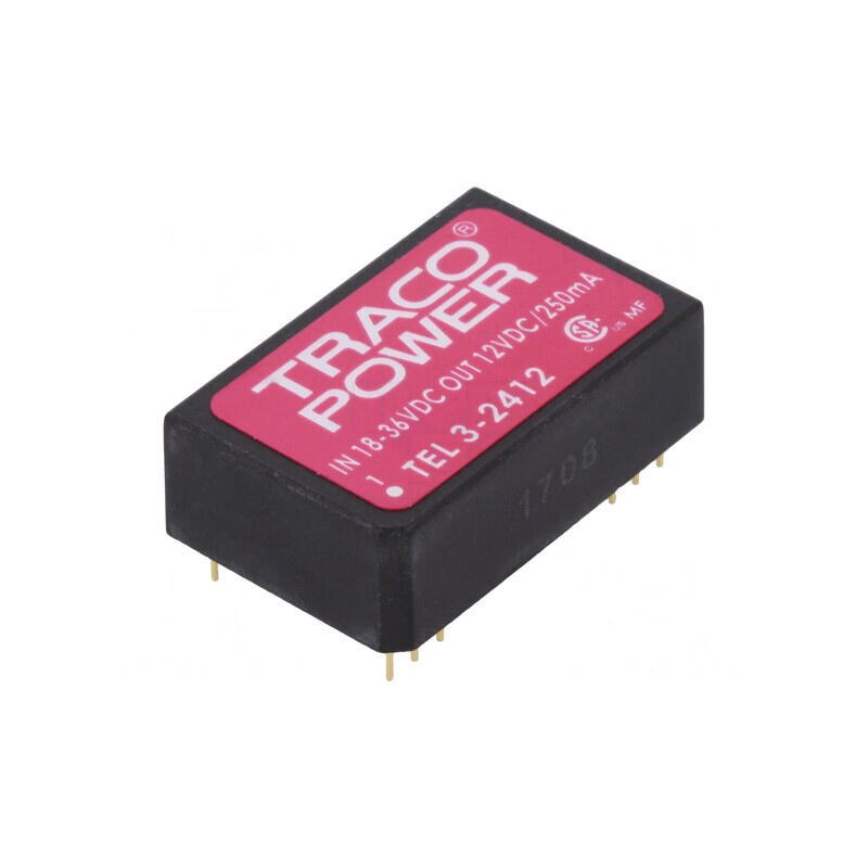 Convertor DC/DC 3W 18-36V la 12V 250mA DIP24 | Electronic-mag.ro | Componente Electronice