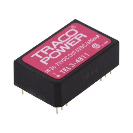 Convertor DC/DC 3W 36-75V la 5V 600mA DIP24 | Electronic-mag.ro | Componente Electronice