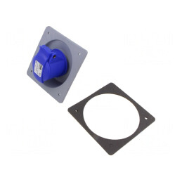 Conector alimentare trifazat IP44 16A mamă drept | Electronic-mag.ro | Componente Electronice