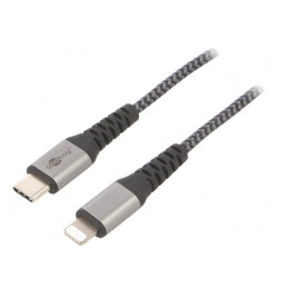 Cablu USB 2.0 Lightning la USB-C 1m Negru 87W | Electronic-mag.ro | Componente Electronice