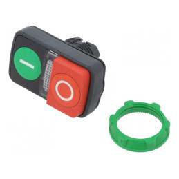 Comutator dublu 22mm roșu/verde IP20 | Electronic-mag.ro | Componente Electronice