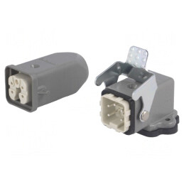 Conector HDC Tată-Mamă 5+4 Pin Dimensiune 3A Metalic | Electronic-mag.ro | Componente Electronice