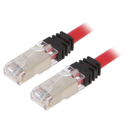 Patch cord S/FTP CAT6A 0.5m Roșu | Electronic-mag.ro | Componente Electronice