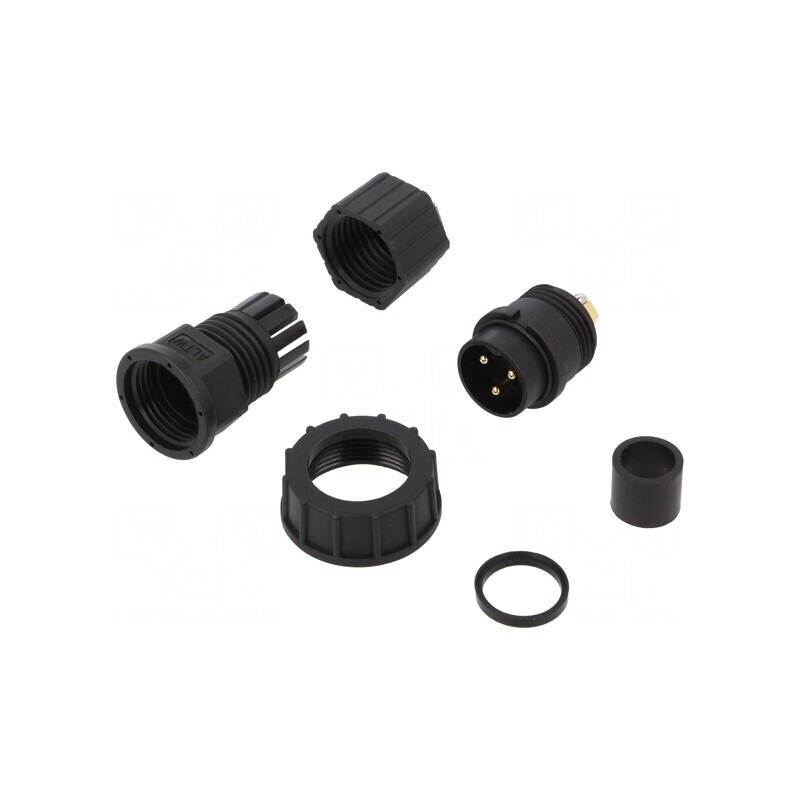 Mufă Circulară 3-Pin Aurită 20A | Electronic-mag.ro | Componente Electronice