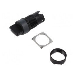 Comutator Rotativ 16mm 3 Pozitii Negru | Electronic-mag.ro | Componente Electronice