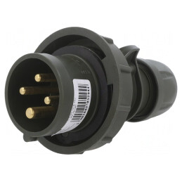 Conector: alimentare AC trifazate | mufă | tată | 16A | 400VAC | IP67 | 0142-6.U