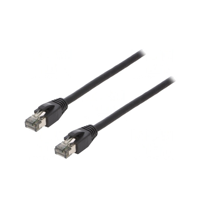 Patch cord S/FTP Cat 8.1 LSZH Negru 10m 26AWG | Electronic-mag.ro | Componente Electronice