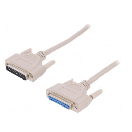 Cablu D-Sub 25 pini 10m Bej | Electronic-mag.ro | Componente Electronice