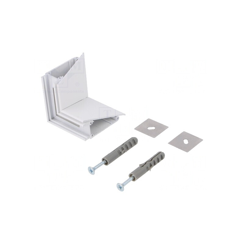 Conector 90° Albă Aluminiu WALLE12 | Electronic-mag.ro | Componente Electronice