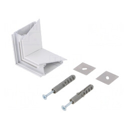 Conector 90° Albă Aluminiu WALLE12 | Electronic-mag.ro | Componente Electronice
