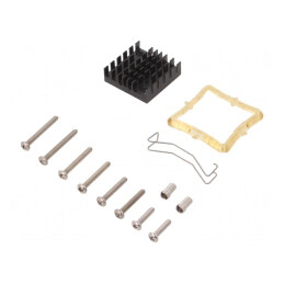 Radiator extrudat cu aripioare negru 29x29x9.5mm | Electronic-mag.ro | Componente Electronice