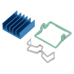 Radiator Extrudat cu Aripioare BGA Albastru 19x19mm | Electronic-mag.ro | Componente Electronice