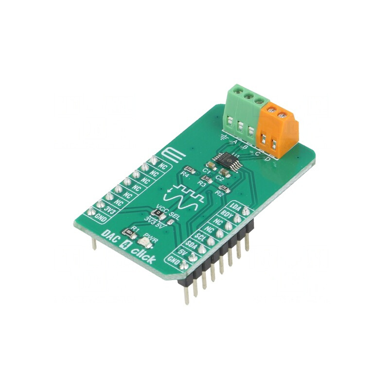 Placă Prototip DAC 4 Click MCP4728 GPIO I2C | Electronic-mag.ro | Componente Electronice