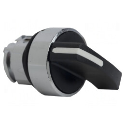 Comutator rotativ 22mm negru 2 poziții | Electronic-mag.ro | Componente Electronice
