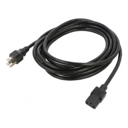 Cablu Alimentare 3x18AWG IEC C13 - NEMA 5-15, 4.6m, Negru | Electronic-mag.ro | Componente Electronice