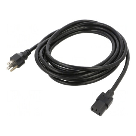 Cablu Alimentare 3x18AWG IEC C13 - NEMA 5-15, 4.6m, Negru | Electronic-mag.ro | Componente Electronice