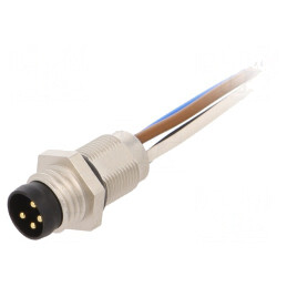 Conector M8 Tată 4 PIN pentru Montare pe Panou cu Piuliță | Electronic-mag.ro | Componente Electronice