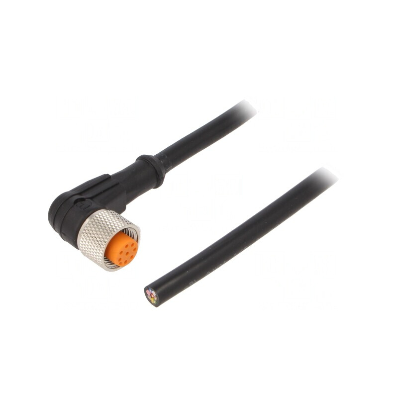 Cablu de conectare M12 8-Pin unghi 2m IP67 30VAC 2A | Electronic-mag.ro | Componente Electronice