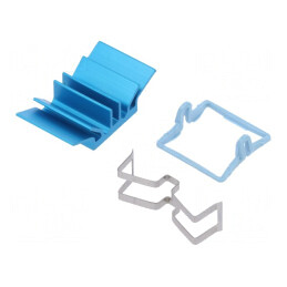 Radiator extrudat cu aripioare BGA albastru 15x15mm | Electronic-mag.ro | Componente Electronice
