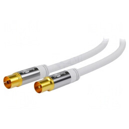 Cablu | 75Ω | 10m | coaxială 9,5mm priză,coaxială 9,5mm mufă | PVC | 70325
