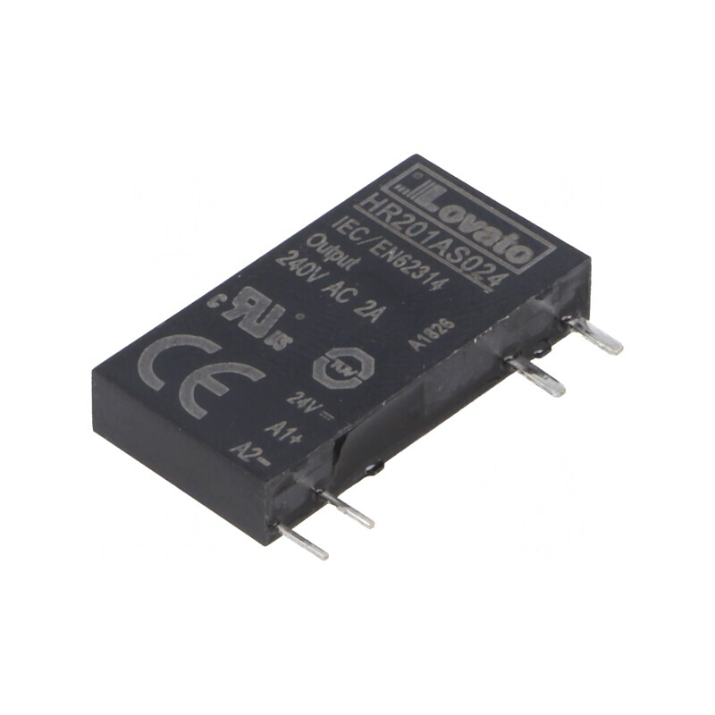 Releu Semiconductor 24VDC 2A 1-Fazat 24-280VAC HR201AS024 | Electronic-mag.ro | Componente Electronice