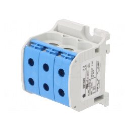 Conector de Îmbinare Șine 50mm2 1 Piste 6 Borne Albastru | Electronic-mag.ro | Componente Electronice