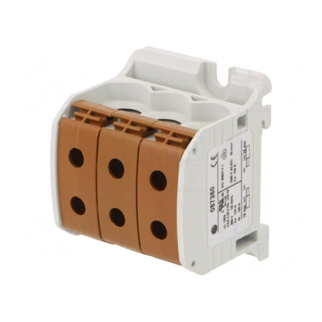 Conector Îmbinare Șine 50mm2 Maro 6 Borne | Electronic-mag.ro | Componente Electronice