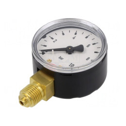 Manometru 0-10bar 50mm pentru Lichide și Gaze Inerte | Electronic-mag.ro | Componente Electronice