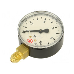 Manometru 0-10 bar 63mm Lichide și Gaze Inerte | Electronic-mag.ro | Componente Electronice