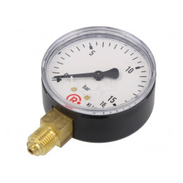 Manometru 0-16 bar 63 mm pentru lichide și gaze inerte