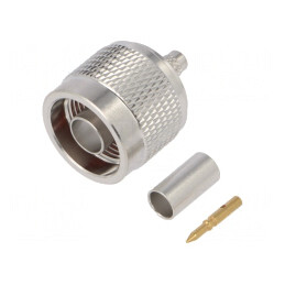 Mufă N Tată Drept 50Ω Crimpat PTFE Aurit Alamă | Electronic-mag.ro | Componente Electronice