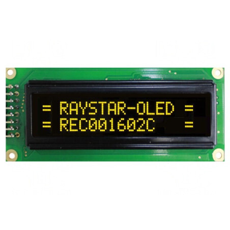 Afișaj OLED Alfanumeric 16x2 Galben 85x36x10mm | Electronic-mag.ro | Componente Electronice
