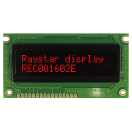 Afișaj OLED Alfanumeric 16x2 Roșu 84x44x10mm | Electronic-mag.ro | Componente Electronice