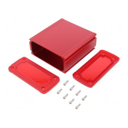 Carcasă universală aluminiu roșu 115x19x51mm | Electronic-mag.ro | Componente Electronice