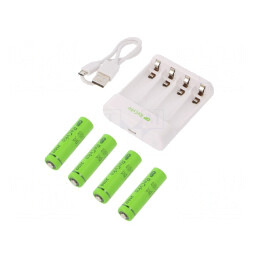 Încărcător GP E411 pentru Baterii Reîncărcabile Ni-MH 4xR6 2100mAh | Electronic-mag.ro | Componente Electronice