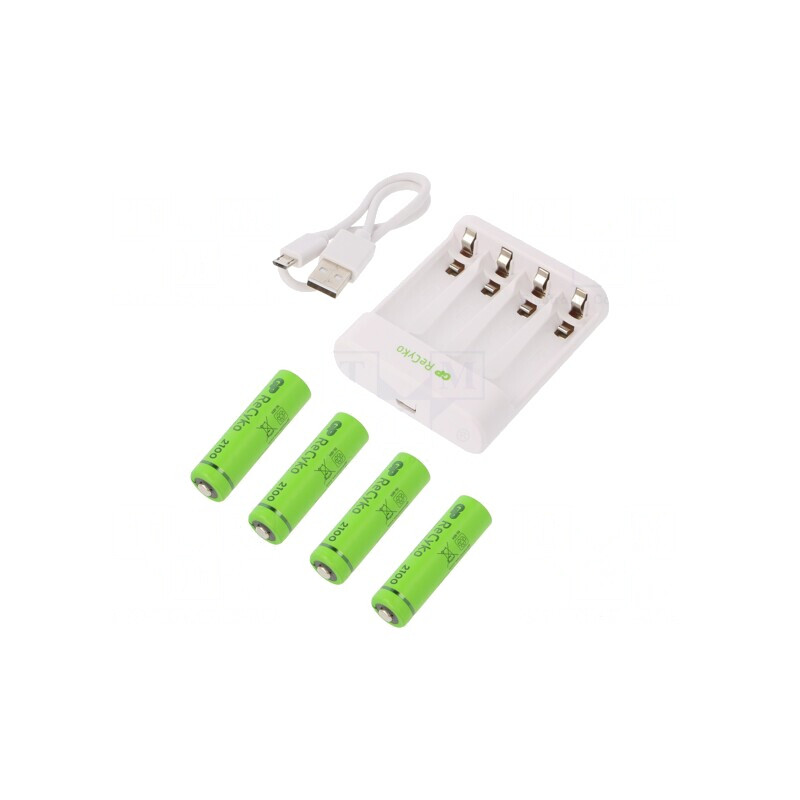Încărcător GP E411 pentru Baterii Reîncărcabile Ni-MH 4xR6 2100mAh | Electronic-mag.ro | Componente Electronice