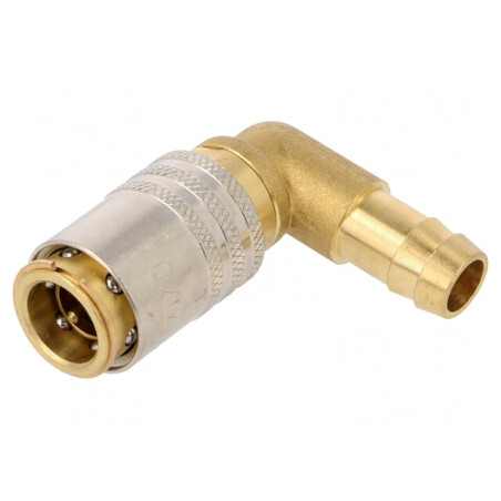 Conector rapid în unghi de 90° cu supapă max.15bar alamă | Electronic-mag.ro | Componente Electronice