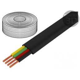 Cablu: cablu telecomunicaţii | litat | negru | 100m | 0÷60°C | Fire: CCA | CM04