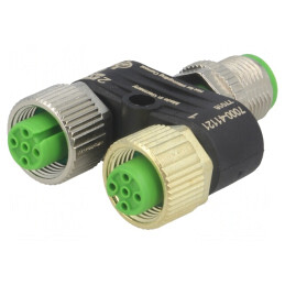 Adaptor T M12 Tată-Mamă x2 DeviceNet/CANopen | Electronic-mag.ro | Componente Electronice