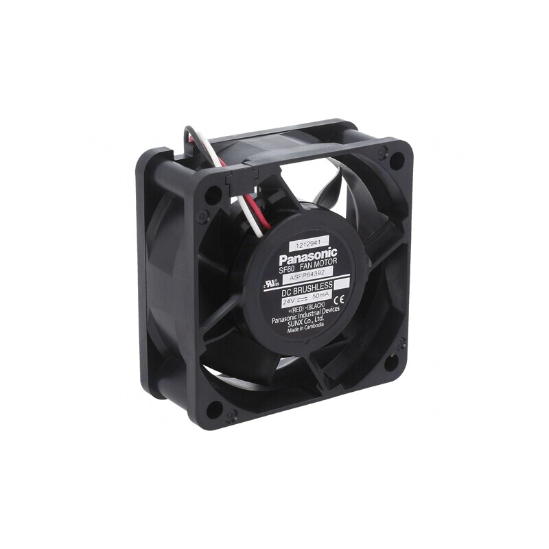 Ventilator axial 24VDC 60x60x25mm 24,6m3/h 21dBA cu bilă | Electronic-mag.ro | Componente Electronice