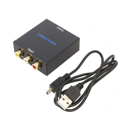 Convertor HDMI la RCA USB Negru | Electronic-mag.ro | Componente Electronice