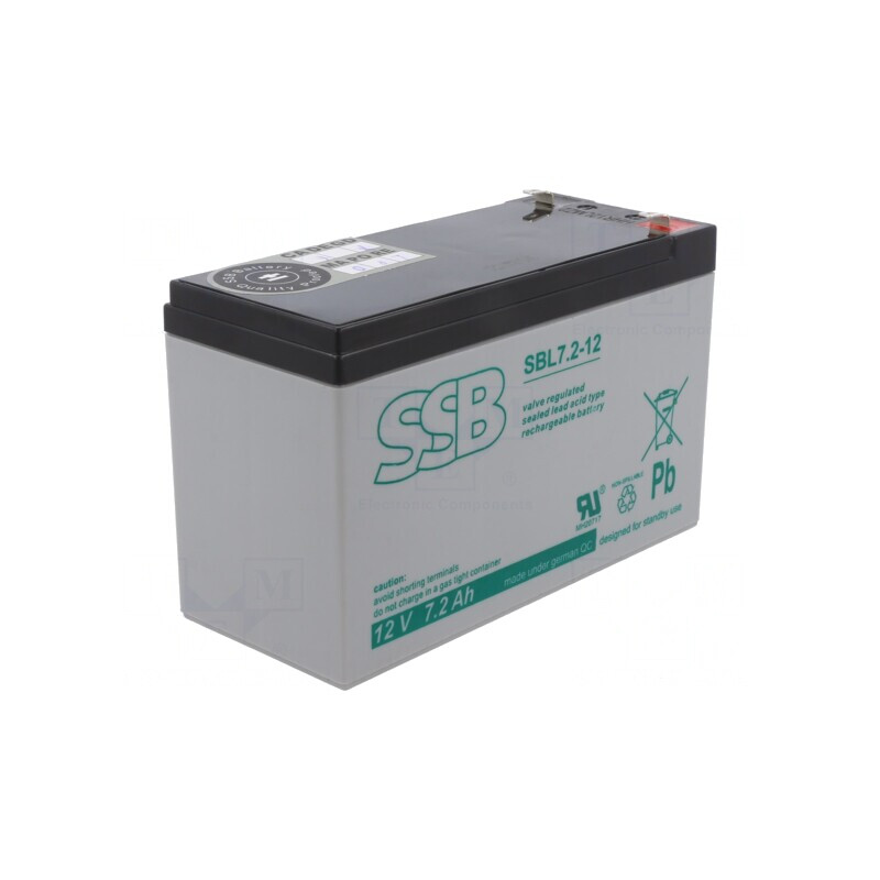 Baterie Plumb-Acid 12V 7.2Ah AGM Fără Întreținere | Electronic-mag.ro | Componente Electronice
