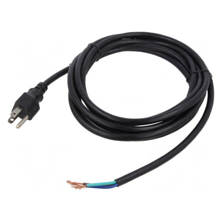 Cablu Alimentare NEMA 5-15 3x18AWG 3.7m Negru 10A | Electronic-mag.ro | Componente Electronice