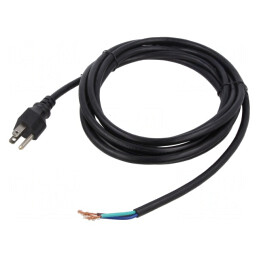 Cablu Alimentare NEMA 5-15 3x18AWG 3.7m Negru 10A | Electronic-mag.ro | Componente Electronice