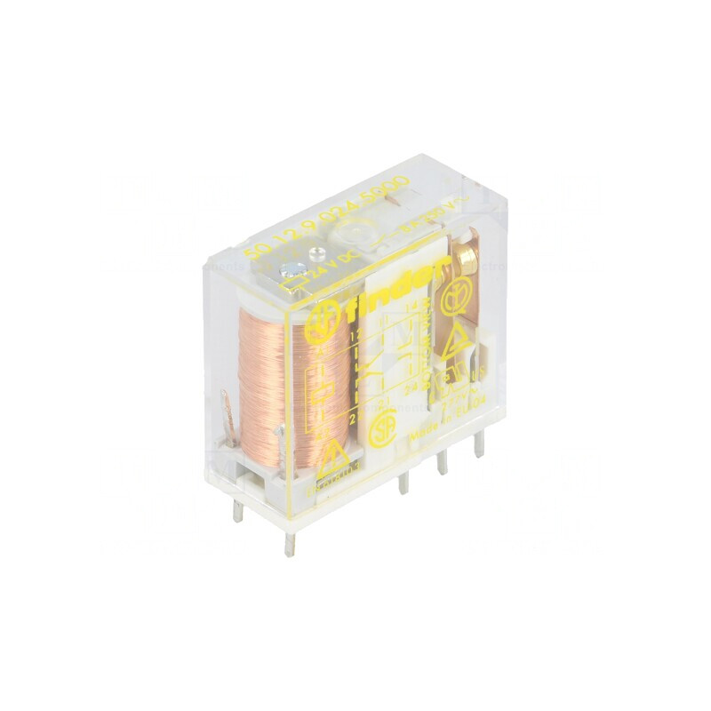 Releu electromagnetic DPDT 24VDC 15A | Electronic-mag.ro | Componente Electronice