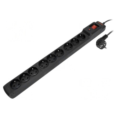 Prelungitor cu 9 Prize și Protecție la Supratensiune 10A | Electronic-mag.ro | Componente Electronice